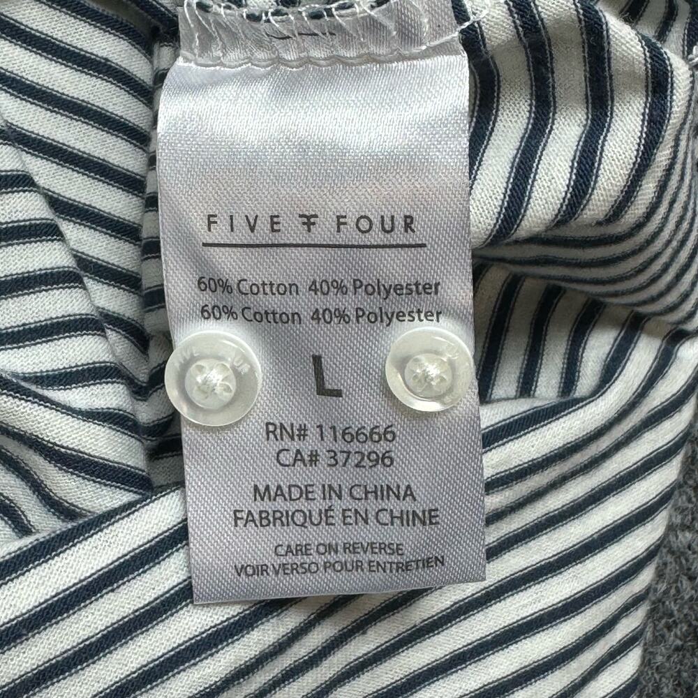 Five Four Seabrook Mens Polo Striped White Blue Size Large - Picture 7 of 9